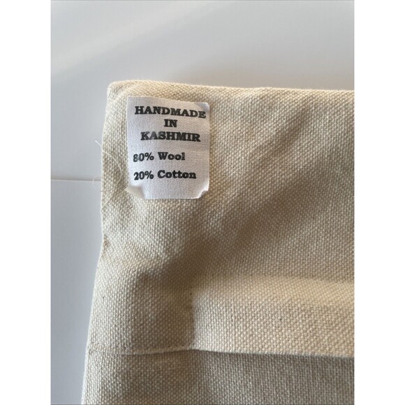 Handmade In Kashmir  embroidered Throw Pillow Case 18x18 Wool Cotton Blend - Picture 4 of 7